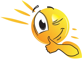 Логото на ogradki.bg състоящо се от емотиконче на слънце, което вдига палец нагоре.